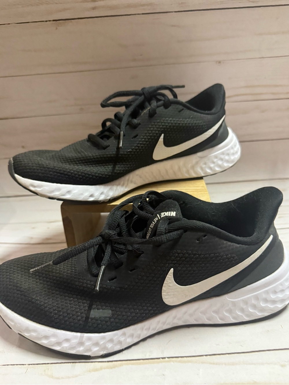 Nike Revolution Black and White Running Sneakers
